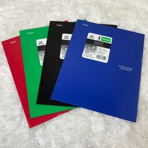 Five Star 4 Pocket Folder BUNDLE 8pcs NEW!